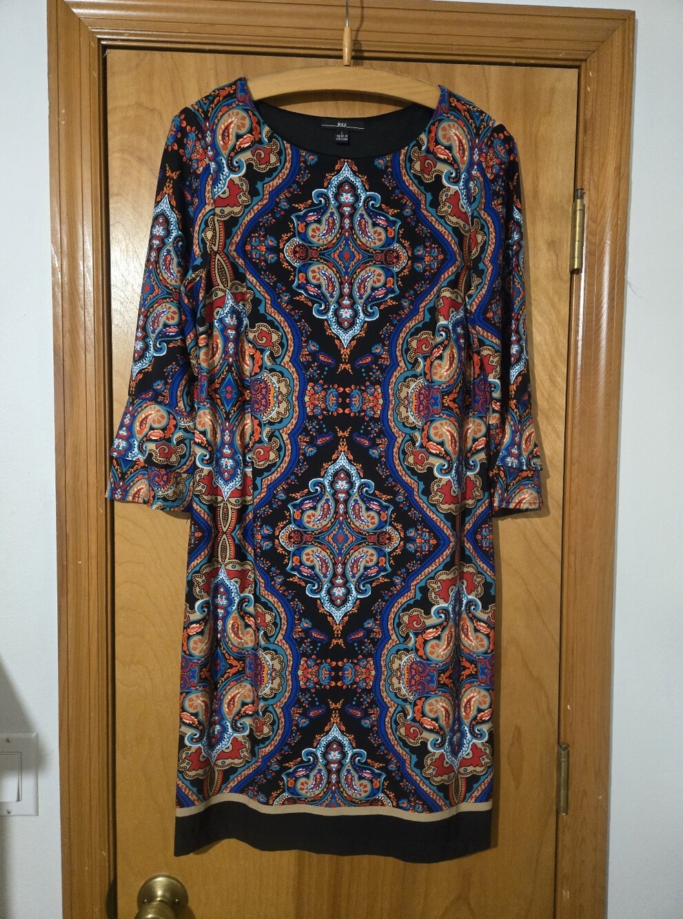 R&K 70s Inspired Multicolour Midi Tunic Dress Size L